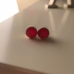 Hot pink and gold Kate spade stud earrings